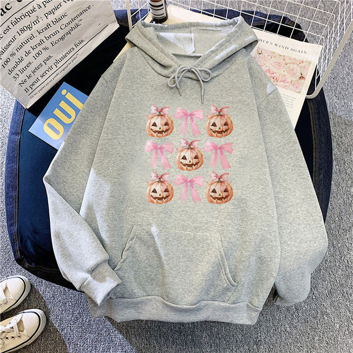 Women's Hoodie with Cheerful Pumpkin Design Chic & Stil