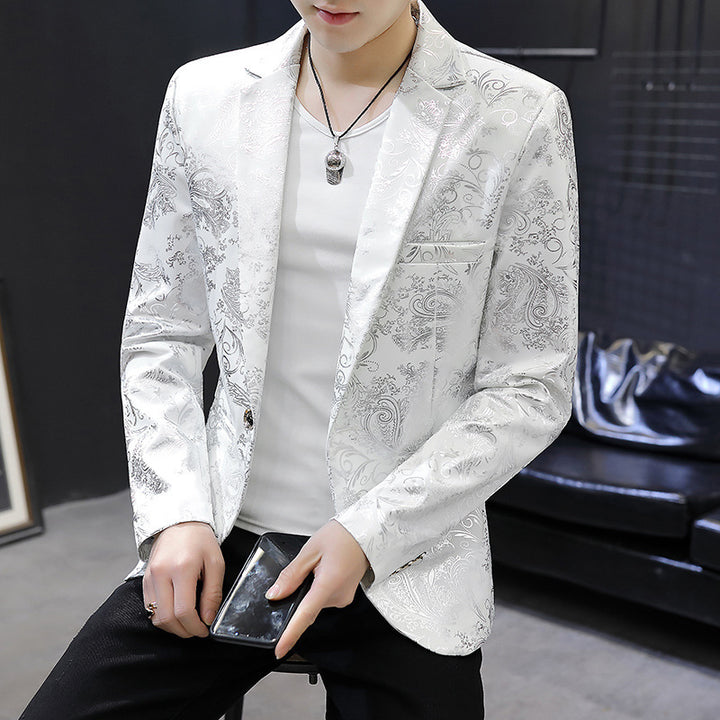 Men's Elegant Smoking Jacket with Floral Jacquard Pattern Lune London