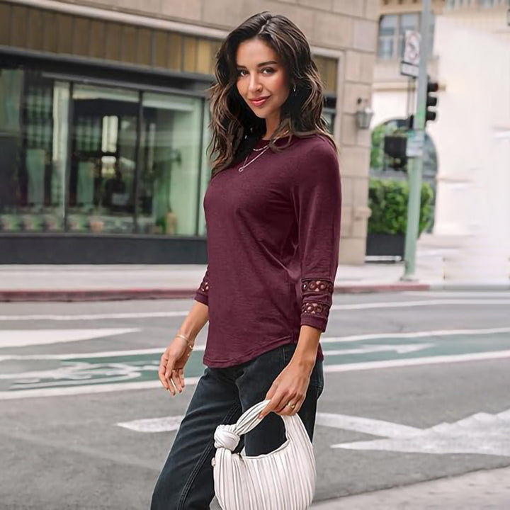 Ladies Long Sleeve Shirt with Lace Sleeves Lune London