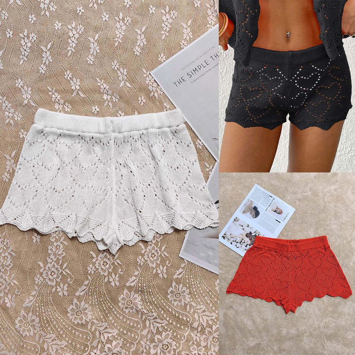 Lune London women's heart patterned knit shorts