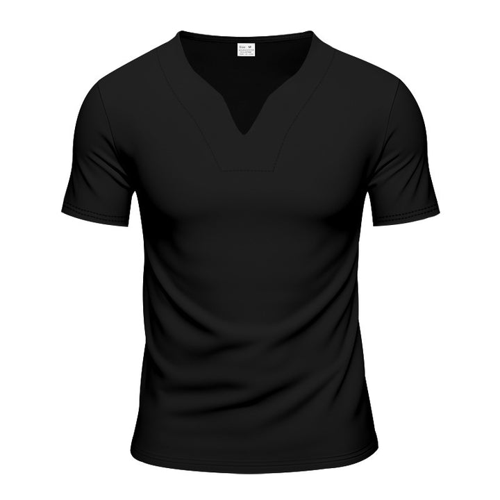 Men's modern V-neck t-shirt in breathable material Lune London