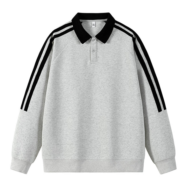 Lightweight sporty sweat shirt for men with polo collar Lune London