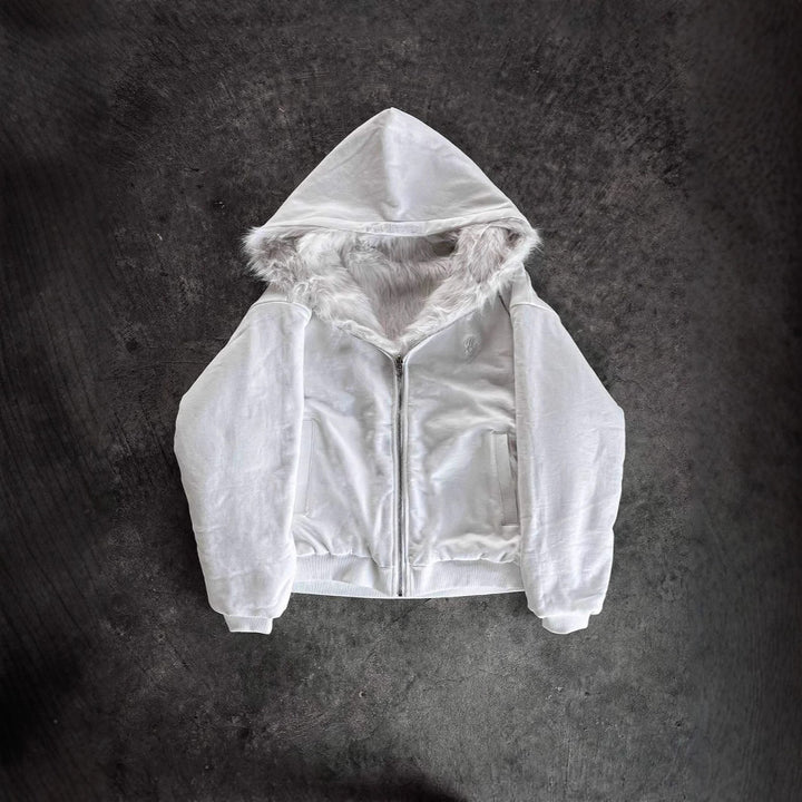 Veste d'hiver pour femmes avec capuche doublée en fausse fourrure et poches pratiques Chic & Stil