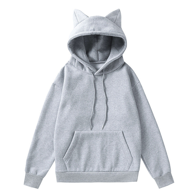 Hooded sweatshirt for ladies with cat ears and soft inner lining Lune London