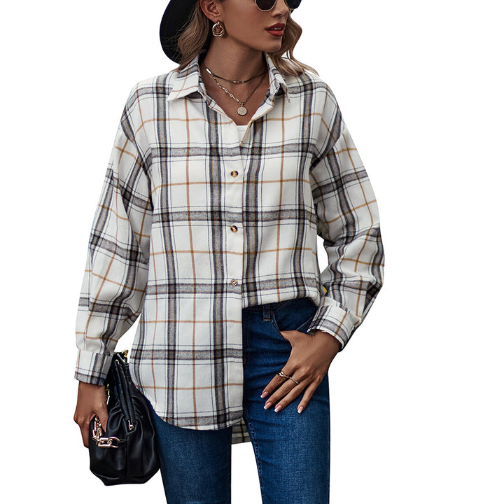 Lune London women's flannel shirt with check pattern