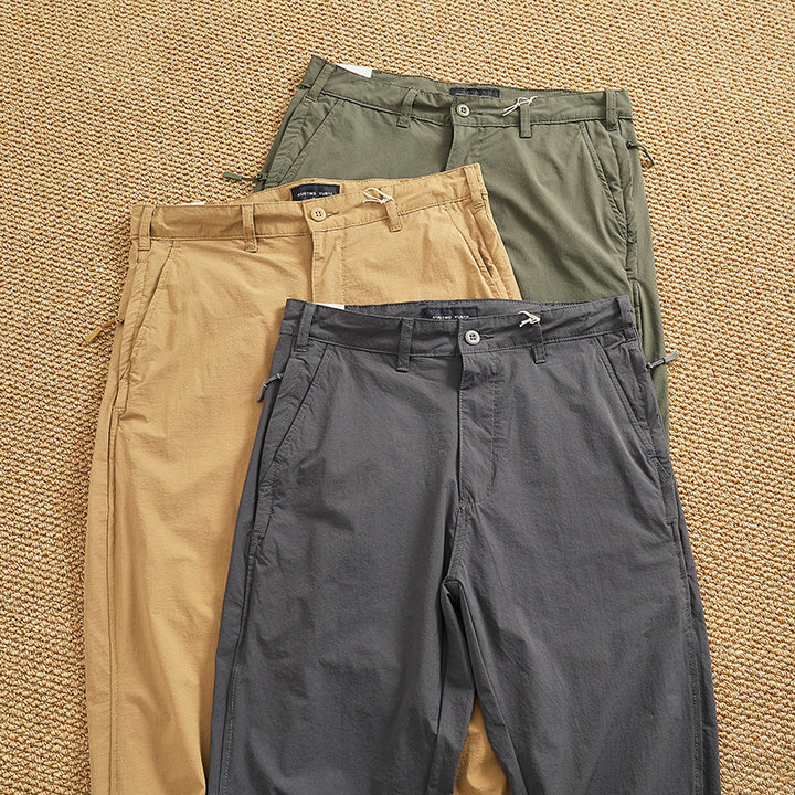Men's chino pants with elastic waistband and practical side pockets Lune London