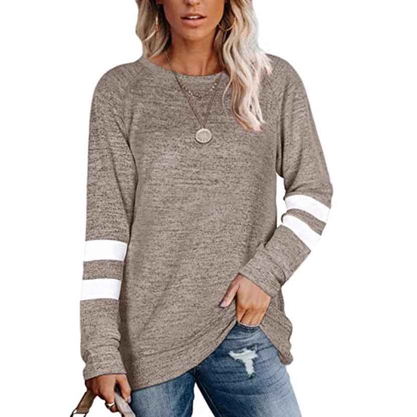 Casual long sleeve t-shirt for women with contrasting sleeve details Lune London