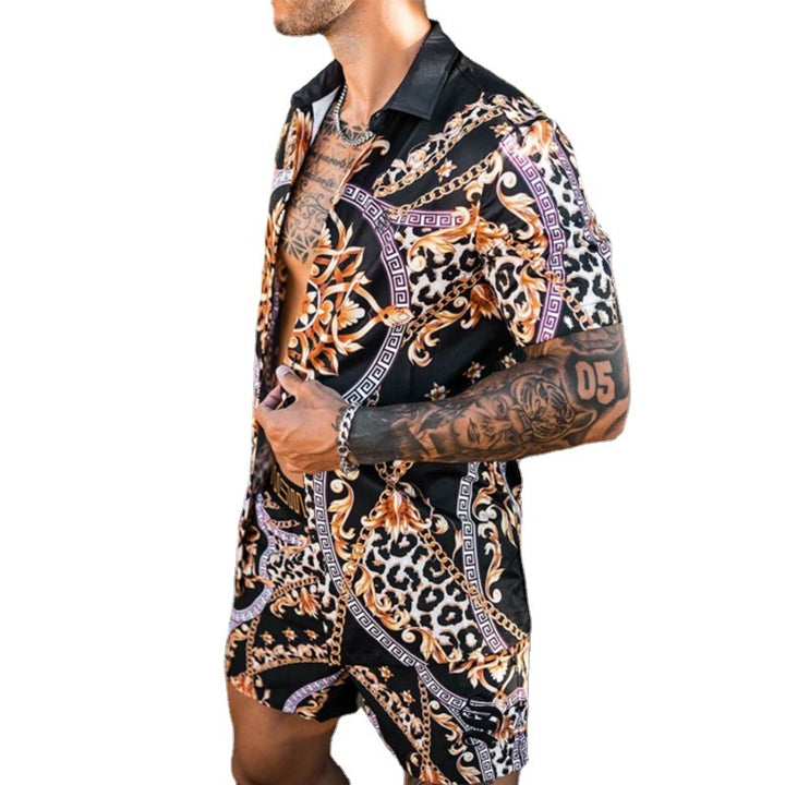 Men's Short Sleeve Tropical Print Set Lune London