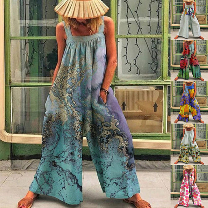 Loose jumpsuit with artistic print Lune London