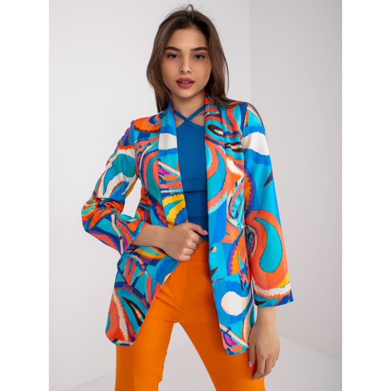 Ladies Elegant Blazer with Colorful Pattern and Modern Accents Lune London