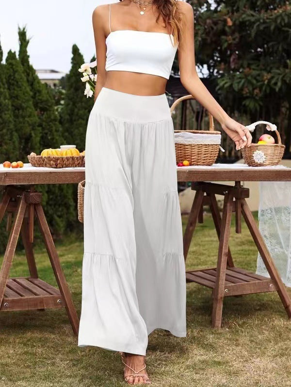Loose summer pants for women with elastic waistband and fluid cut Lune London