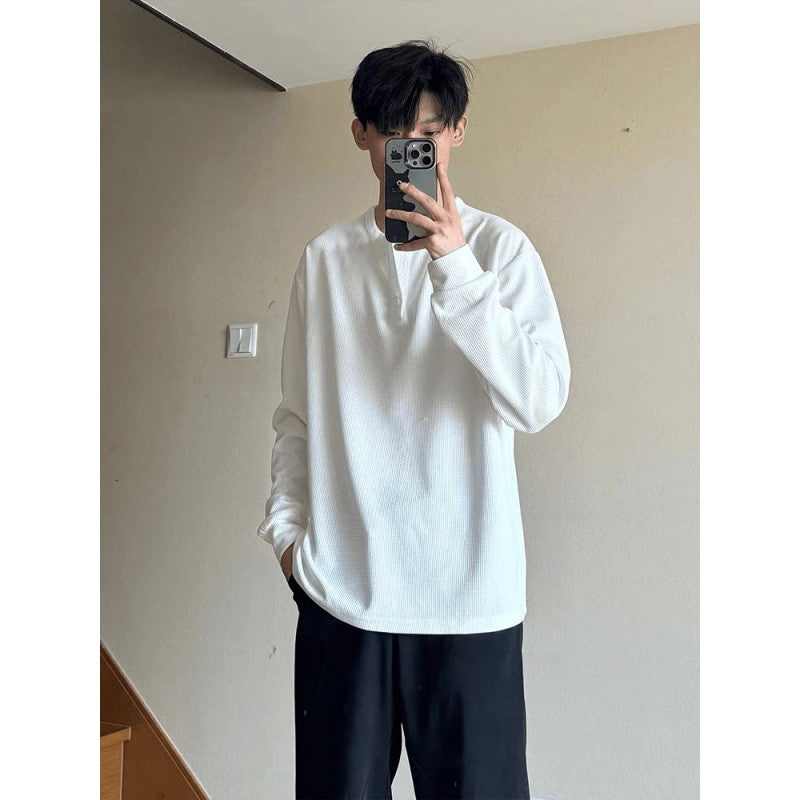 Men's long sleeve t-shirt in textured fabric Lune London