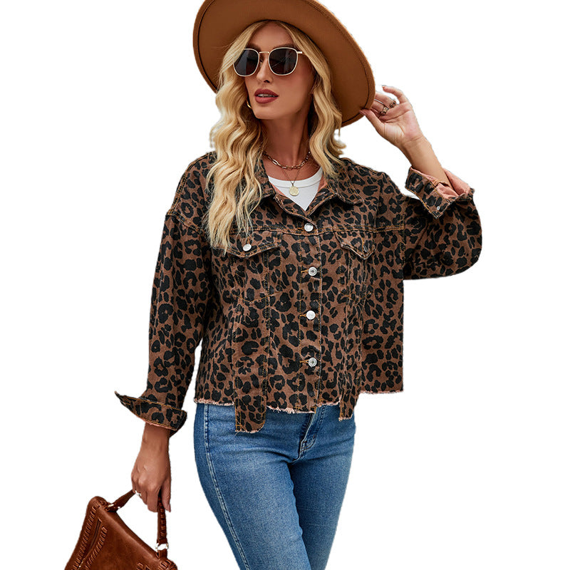 Lune London Leopard Print Denim Jacket for Women
