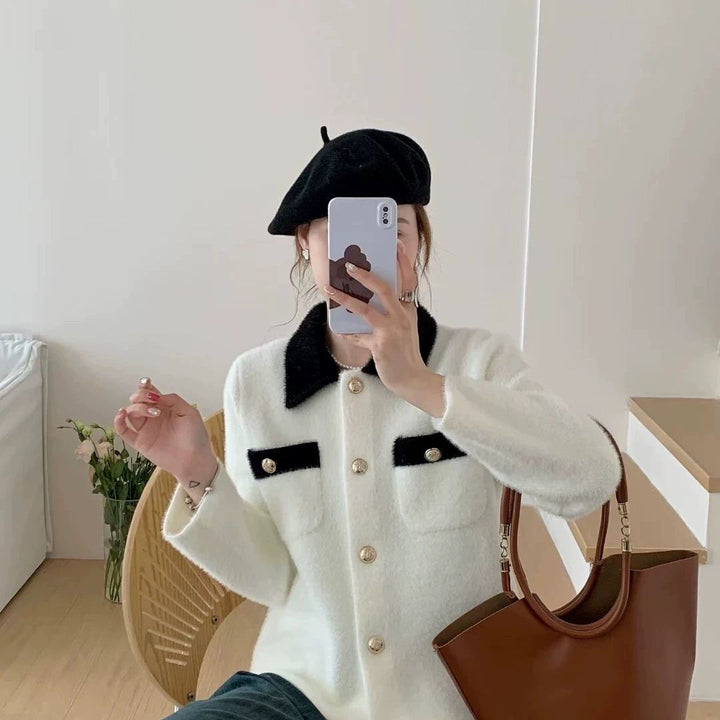 Veste Fluffy pour Femme avec Détails de Bouton Spéciaux Chic & Stil