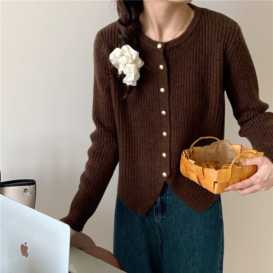 Ladies Lune London Decorative Button Knit Jacket