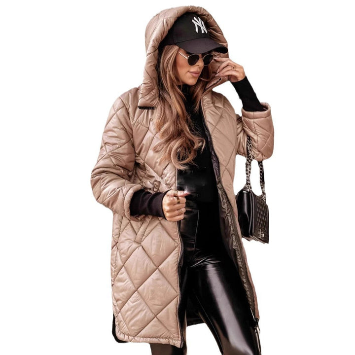 Women's Casual Quilted Jacket with Hood and Practical Pockets Lune London