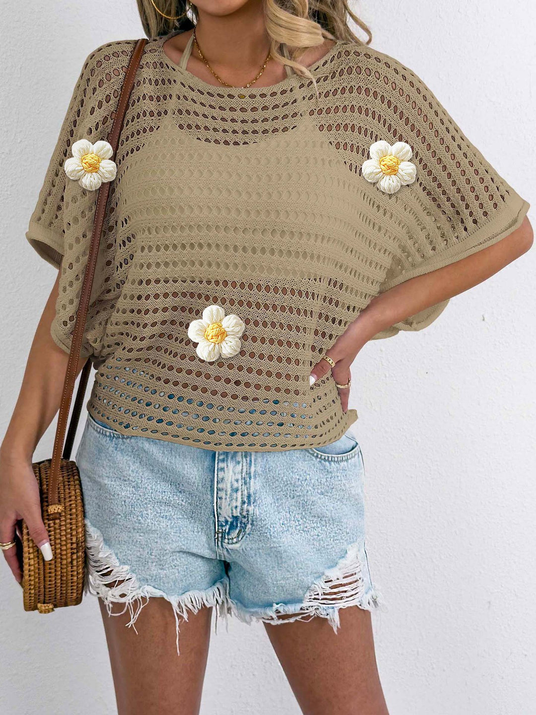 Ladies crochet knit beach shawl Lune London