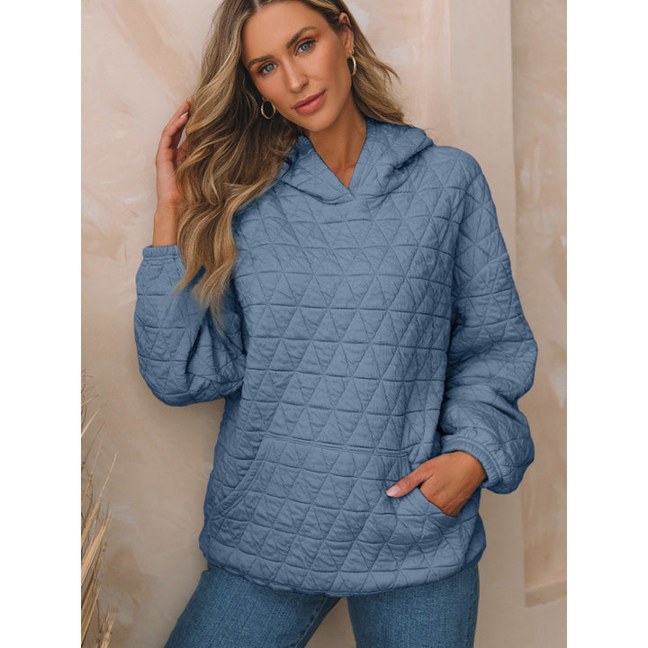 Quilted hooded sweatshirt for women with practical pockets Lune London