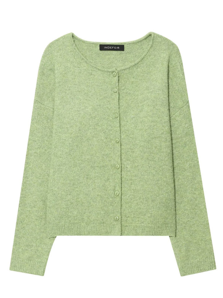 Lightweight knitted jacket for women with button neckline and relaxed fit Lune London
