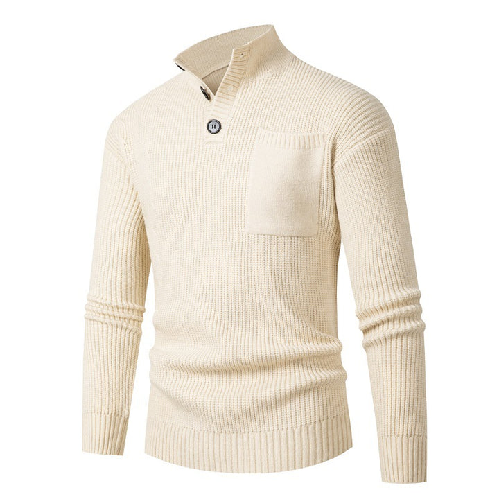 High-quality cotton men's sweater with Modal pattern and chest pocket Lune London