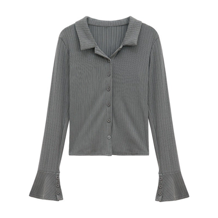 Women's long-sleeve shirt with fashionable flounce sleeves Chic & Stil