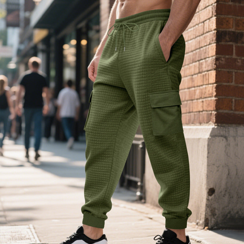 Men's cargo sweatpants with practical modern pockets and elastic waistband Lune London