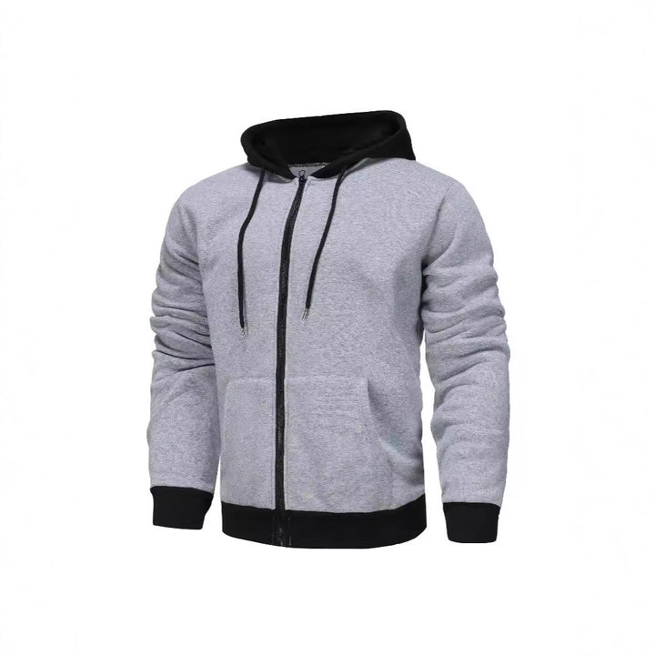 Men's Zip Hoodie with contrasting color and kangaroo pocket Lune London