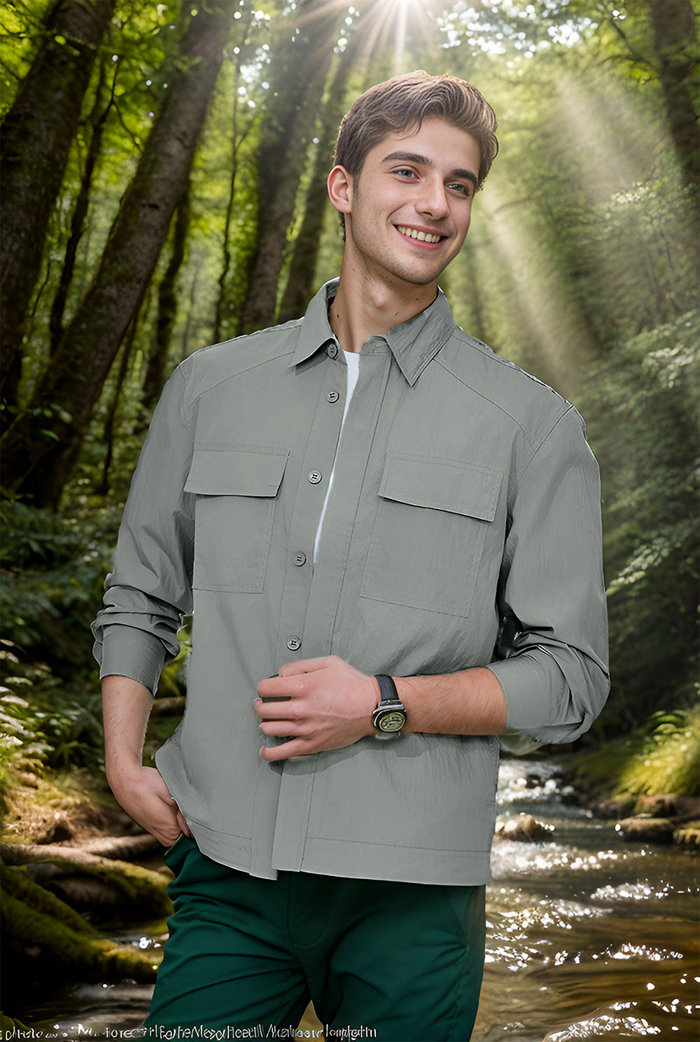 Versatile camping shirt for men with practical pockets and breathable properties Lune London