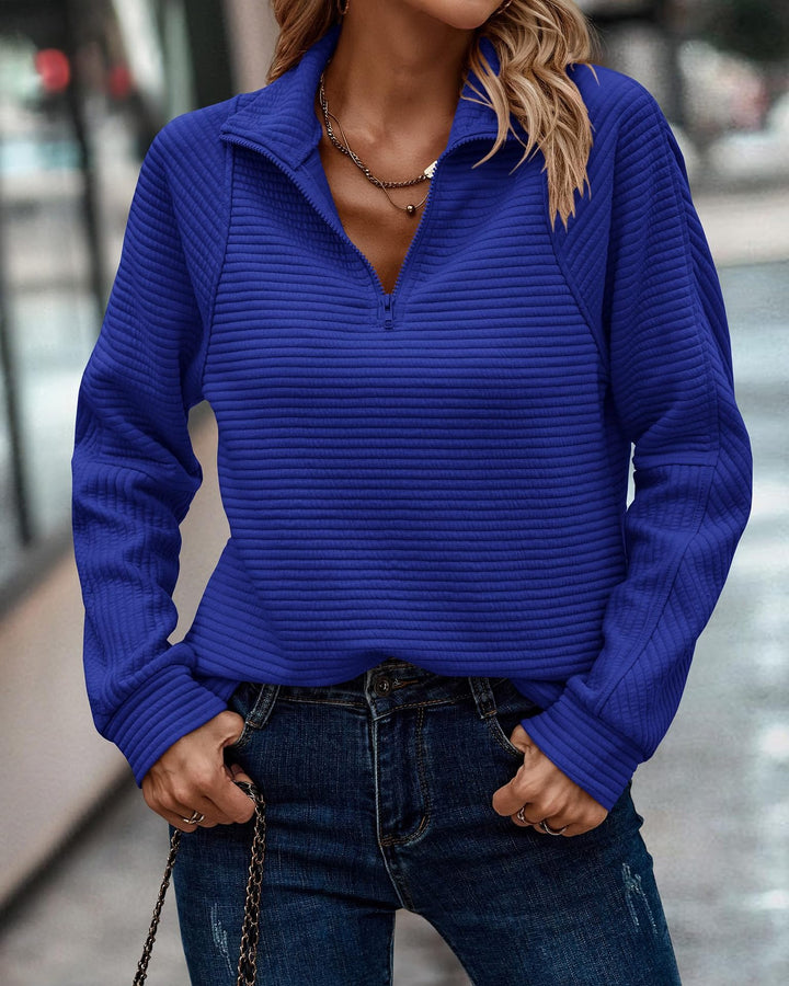 Quilted pullover for women with short zip and relaxed fit Lune London