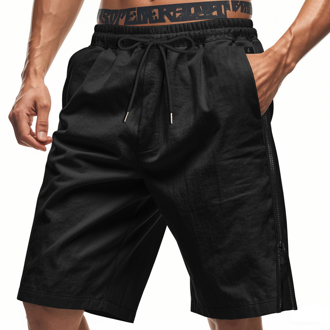 Shorts cargo sportives pour hommes avec taille ajustable et poches zippées pratiques Lune London