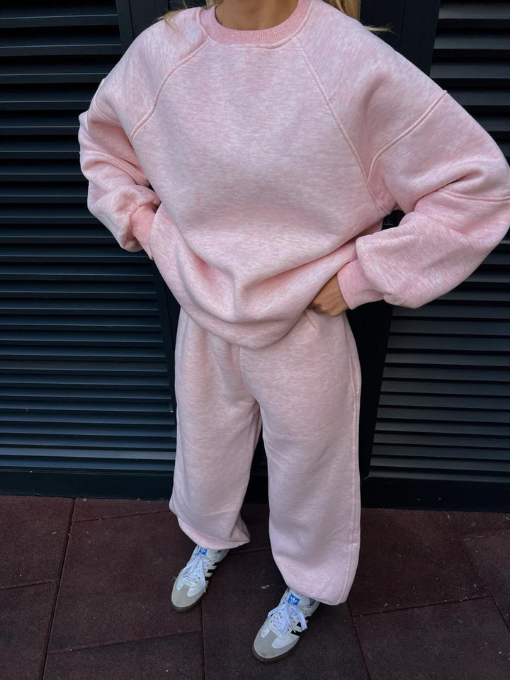 Ladies Relaxed-Fit Sweatshirt and Chic Jogging Pants Set