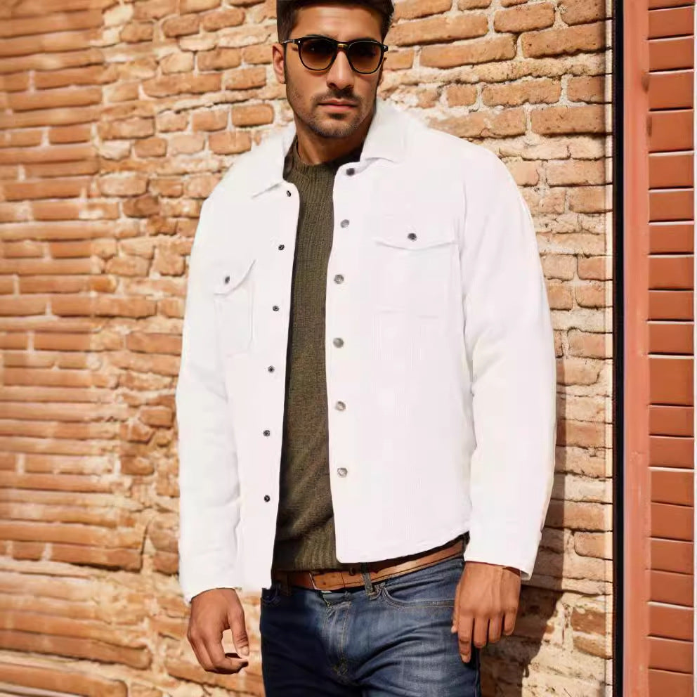 Corduroy jacket for men with high-quality button details Lune London