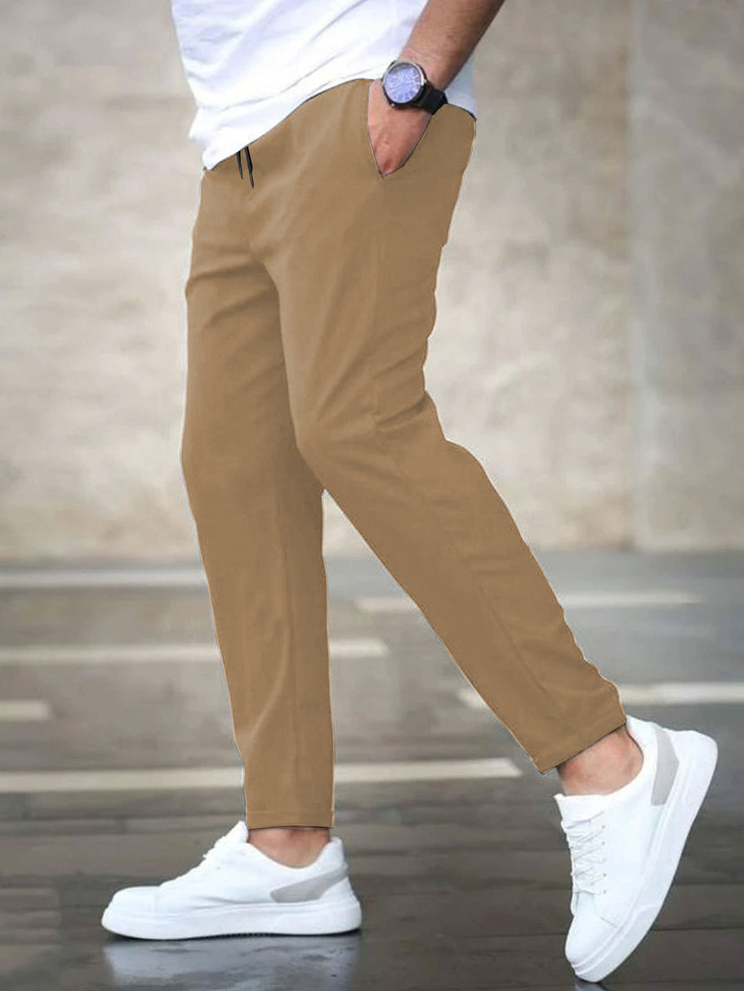 Casual chino pants for men with elastic waist Lune London