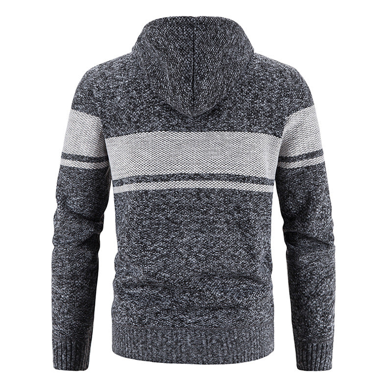 Men's hooded knit jacket with structured design Lune London