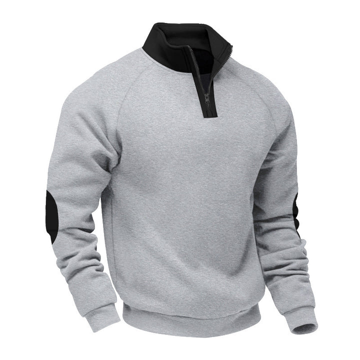 Sporty sweatshirt for men with high collar and practical zip details Lune London