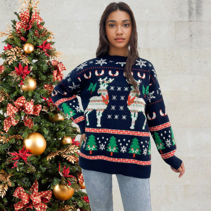 Timeless sweater for ladies with chic Christmas pattern