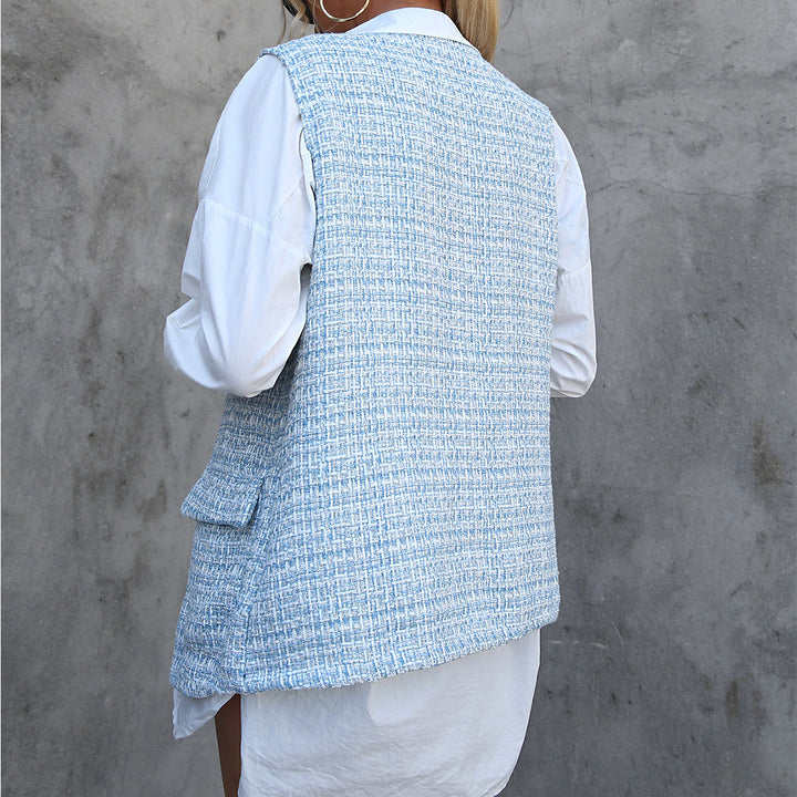 Classic design women's tweed cardigan with chest pockets and trendy cut Lune London