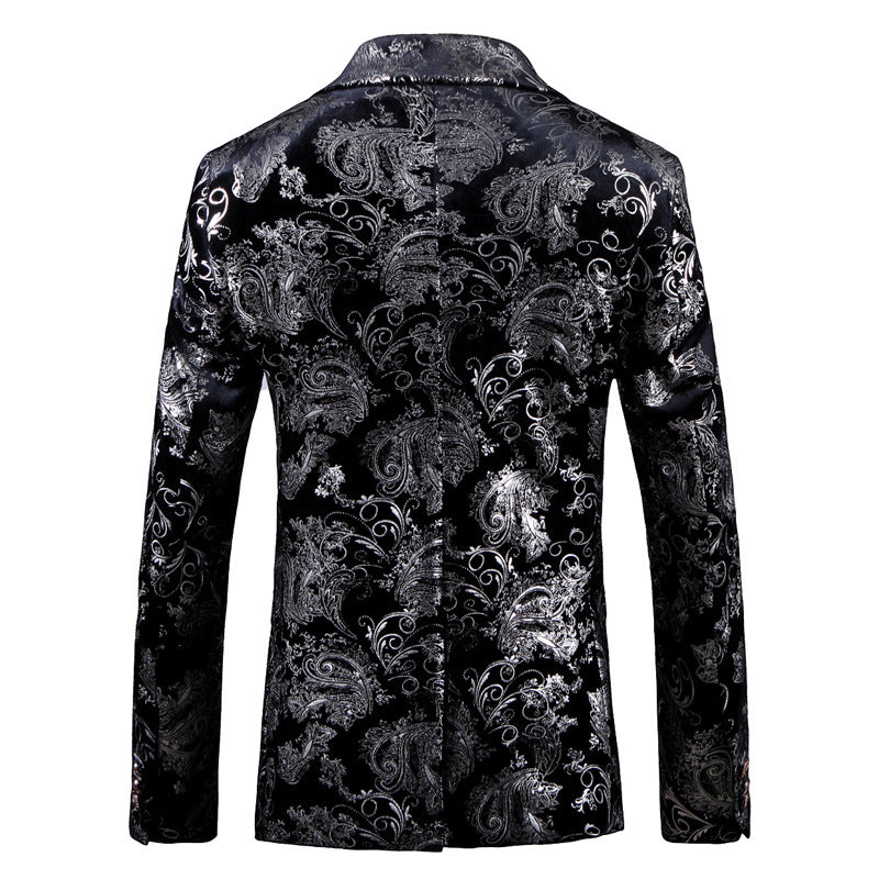 Elegant tuxedo blazer for men with floral sequin patterns Lune London
