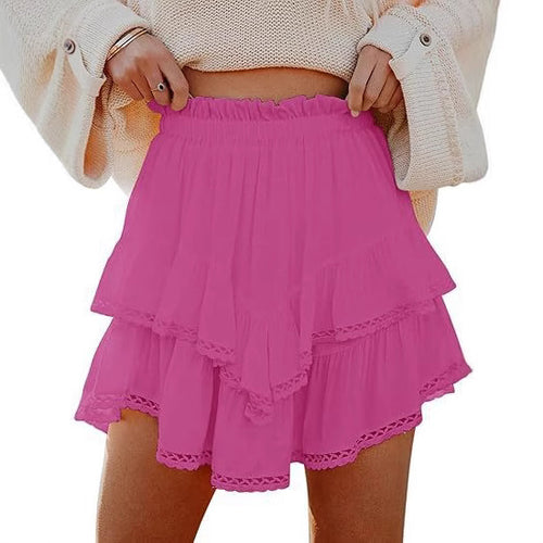 Summer skirt for women with voluminous lace details and an elastic waist Lune London