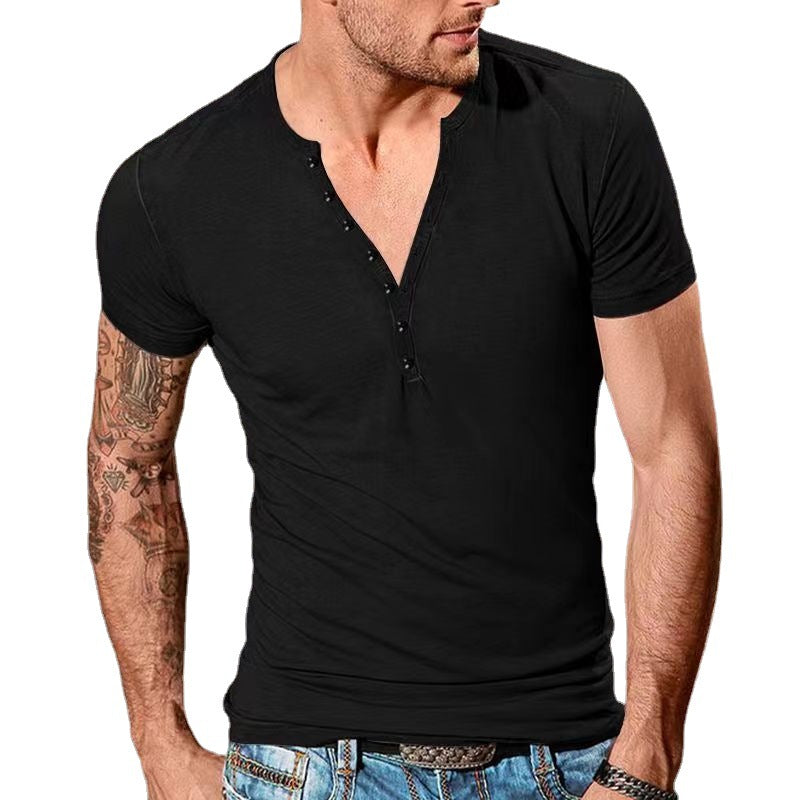 Men's Leisure Short Sleeve Henley T-shirt Lune London 1752037952