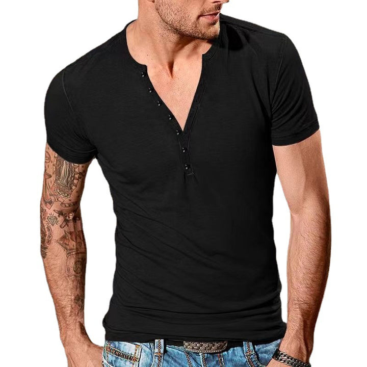 Men's Leisure Short Sleeve Henley T-shirt Lune London 1752037952