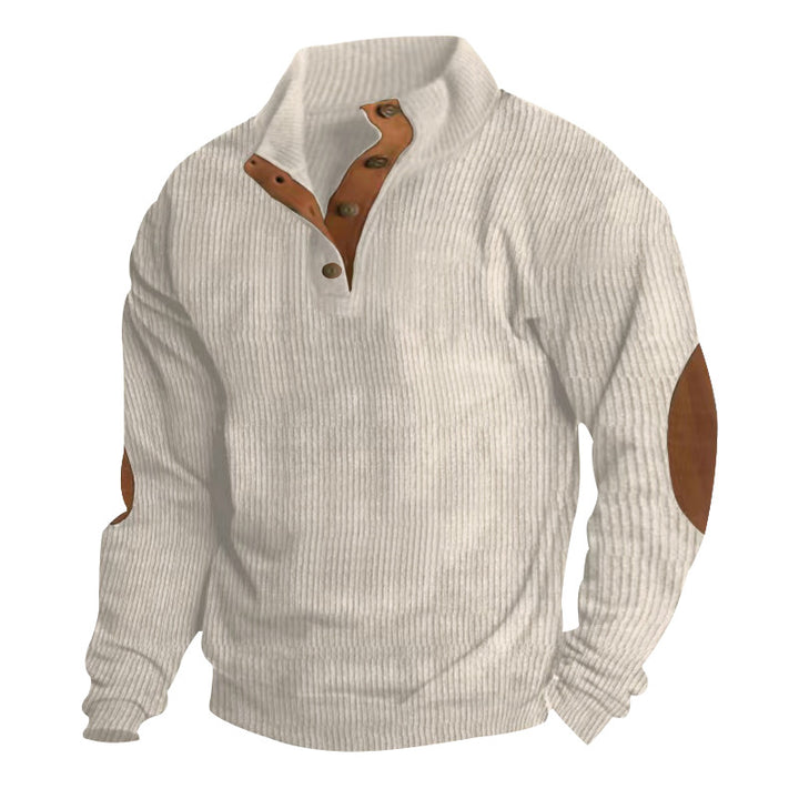 Trendy men's sweater with high collar and contrasting accents Lune London