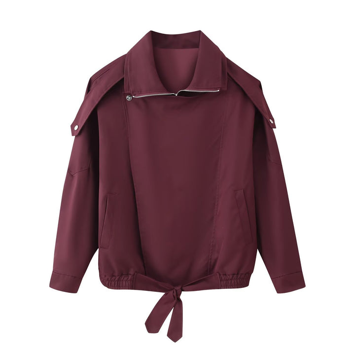 Casual windbreaker for women with belt and zipper Lune London