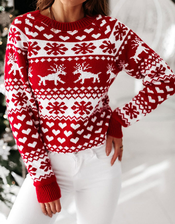 Pull de Noël confortable pour femmes avec motif traditionnel Chic & Stil