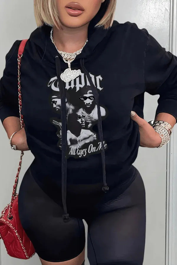 Urban hoodie for women with creative graphic print and comfortable side pockets Lune London