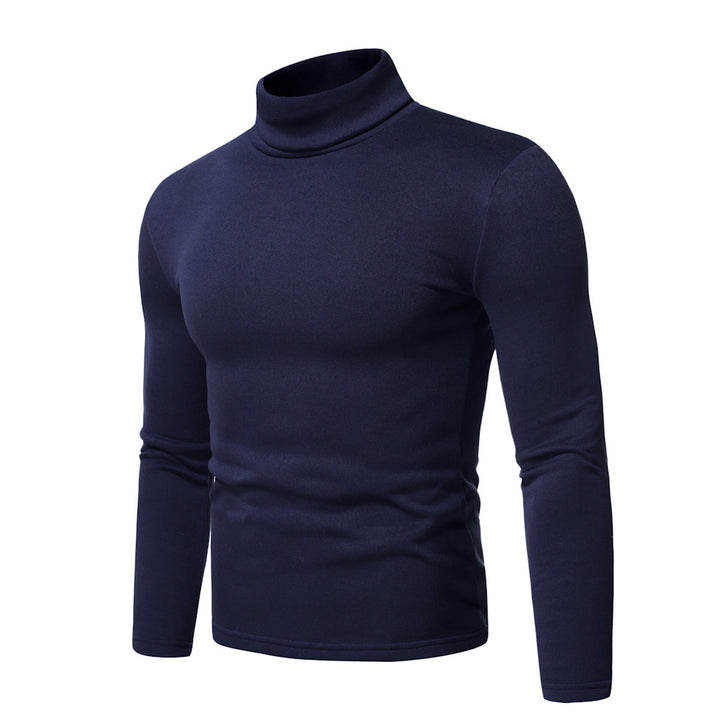 High-quality cotton blend turtleneck sweater for men with a fitted cut Lune London