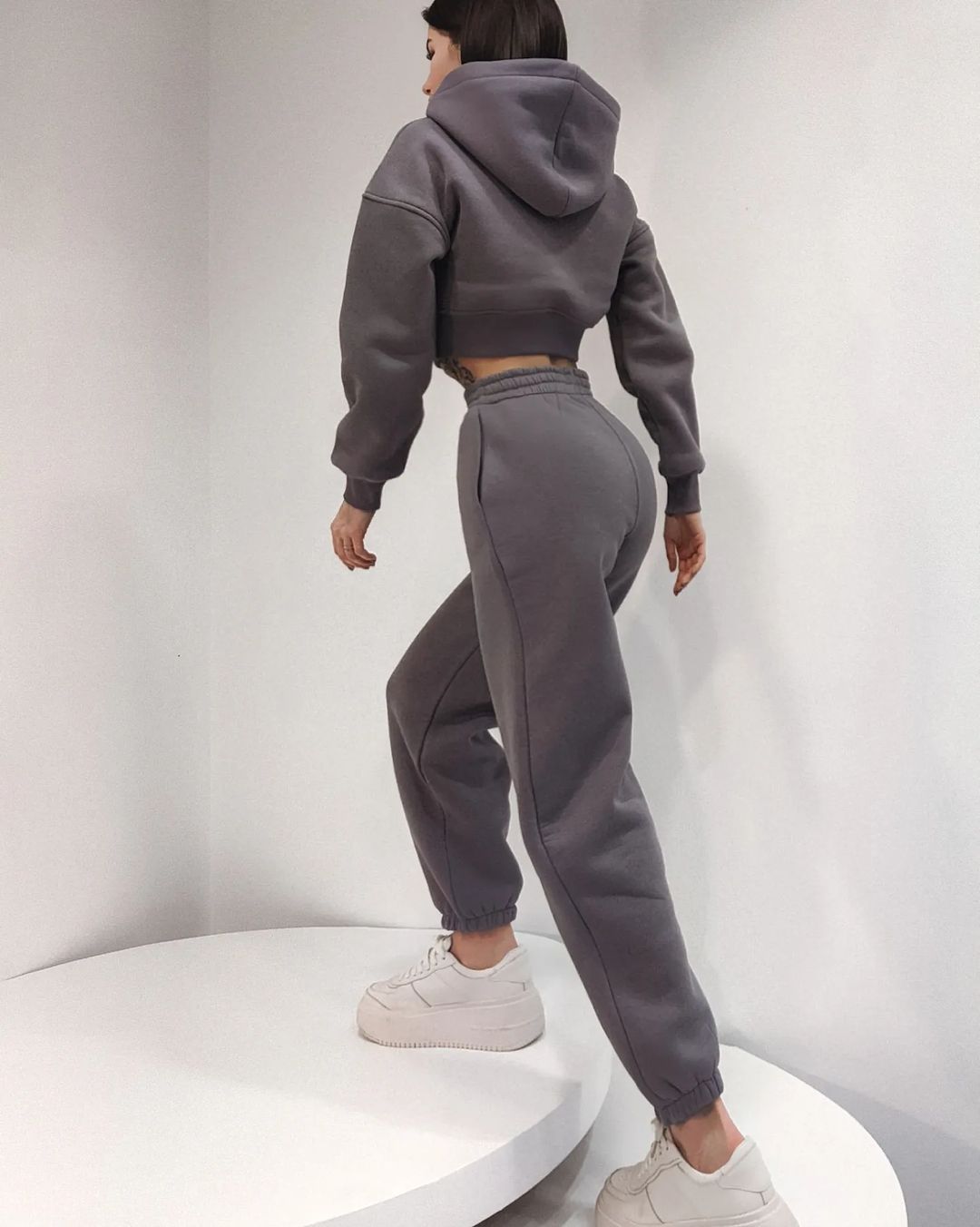 Ladies hoodie with high waist Lune London