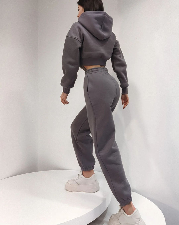 Ladies hoodie with high waist Lune London