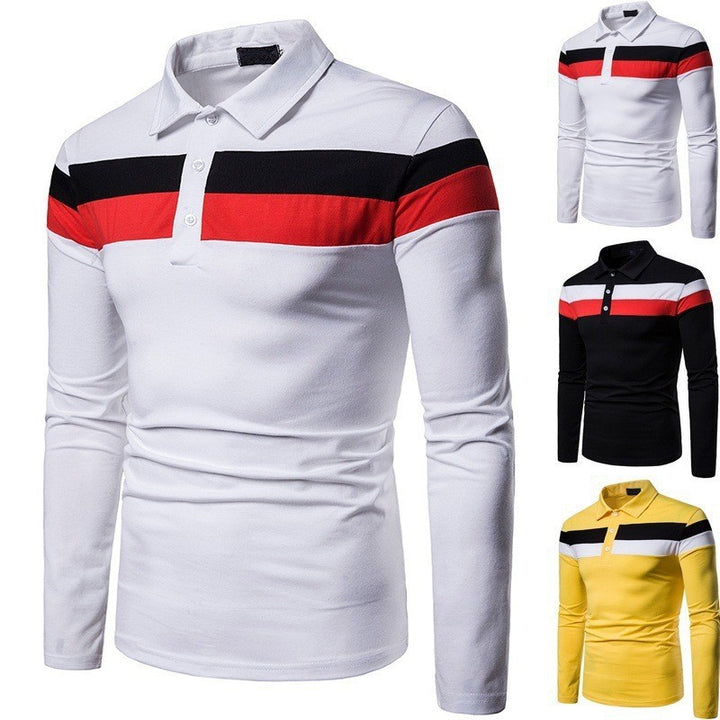 Men's long sleeve polo with contrasting stripes Lune London