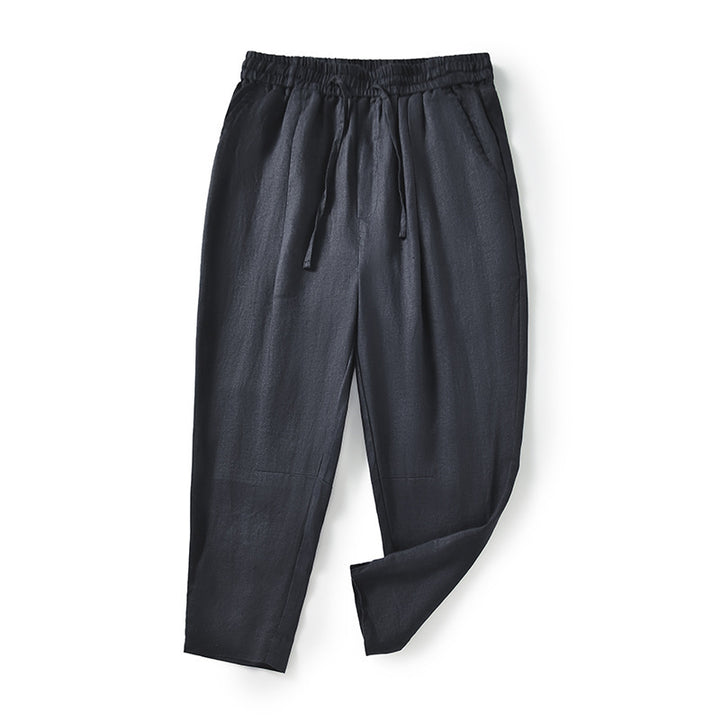 Casual linen pants for women with an elastic waist and practical side pockets Lune London